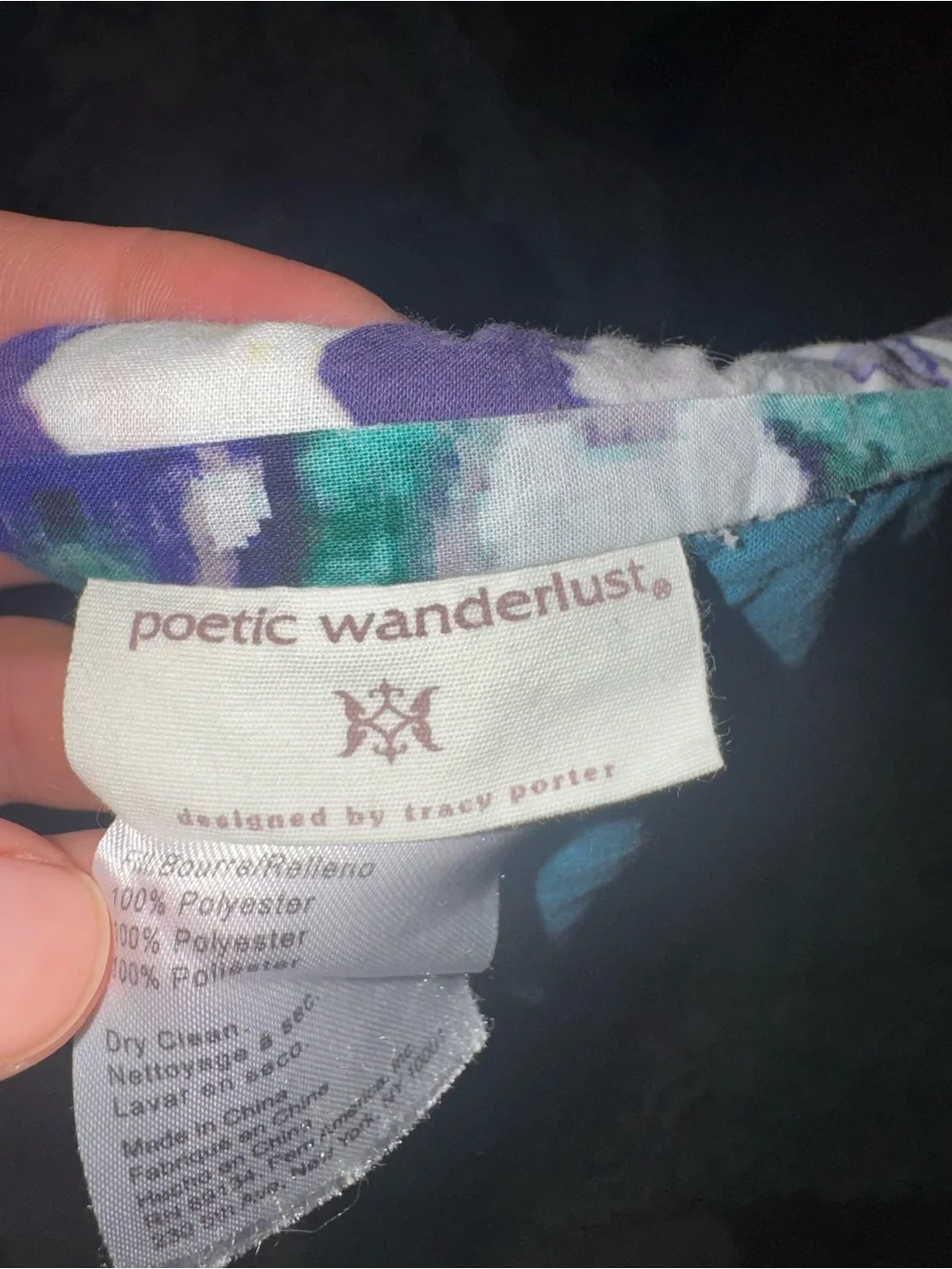 Poetic Wanderlust measurements 90”x105”